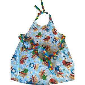 Handmade Child's Thomas the Train Full Apron Colorful